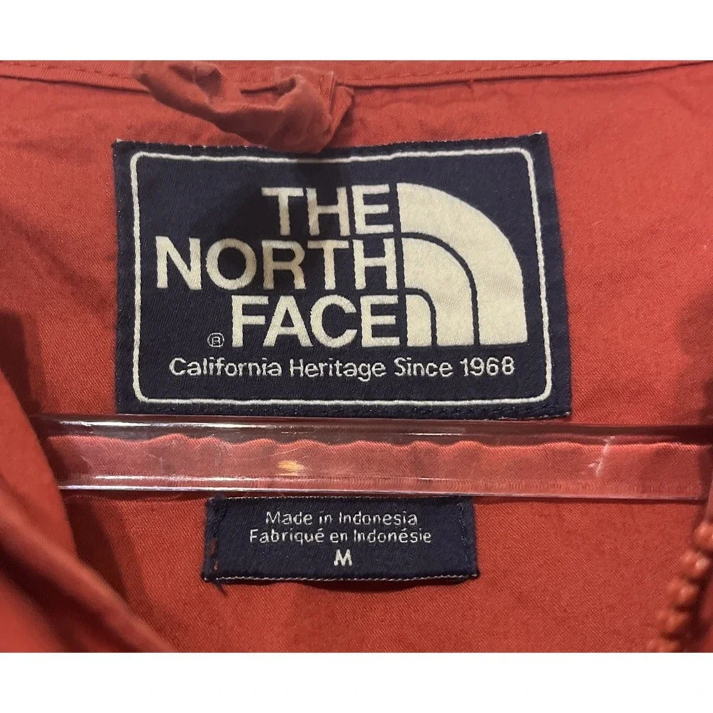 Vintage The North Face‎ Full Zip Jacket Mens Medium Windbreaker Orange/ Gray